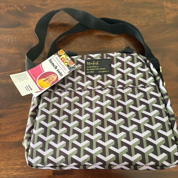 New Geometric Black, Green and Gray Fit + Fresh Lunch Tote - Picture 5 of 5